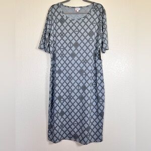 LuLaRoe gray Julia dress, size 3X